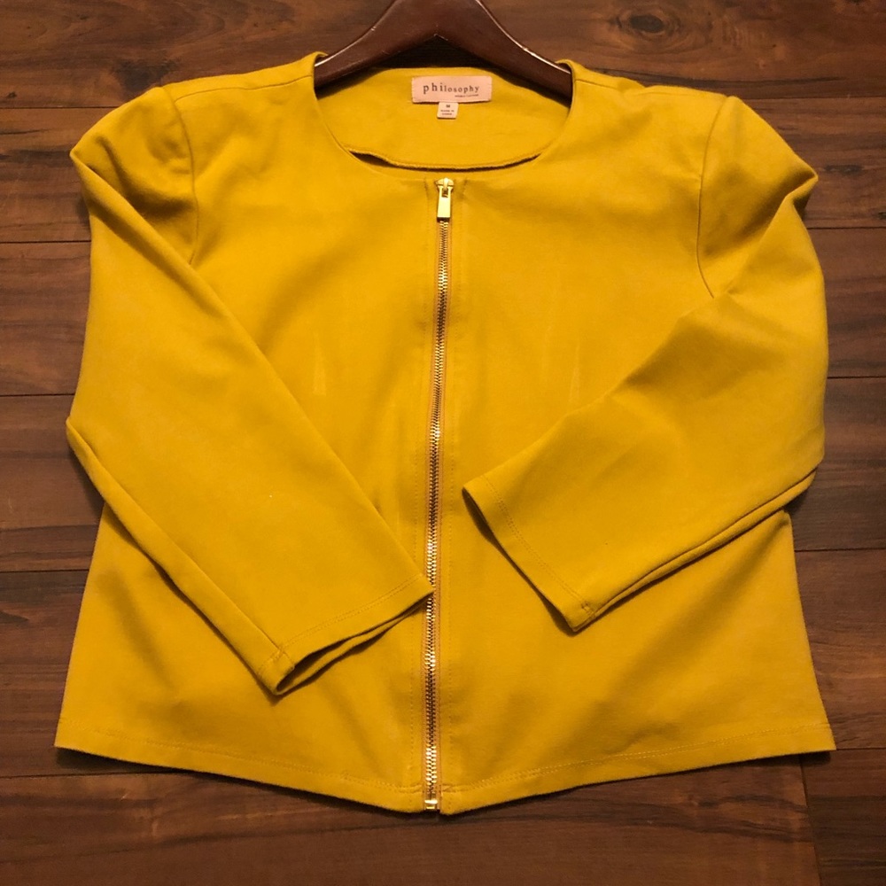 Philosophy jacket in mustard yellow size M